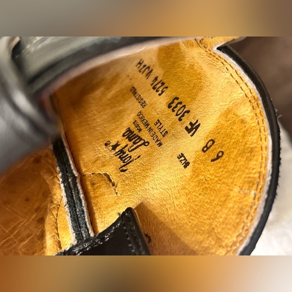 Tony Lama Womens (VF3033) Vaquero 11” Black Veil leather Cowgirl Boots Size 6B - Picture 7 of 14